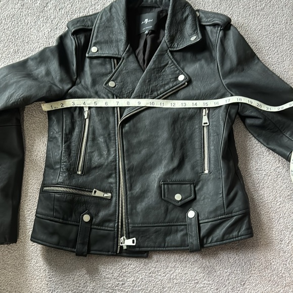 7 for All mankind leather motorcycle jacket. - Picture 10 of 11